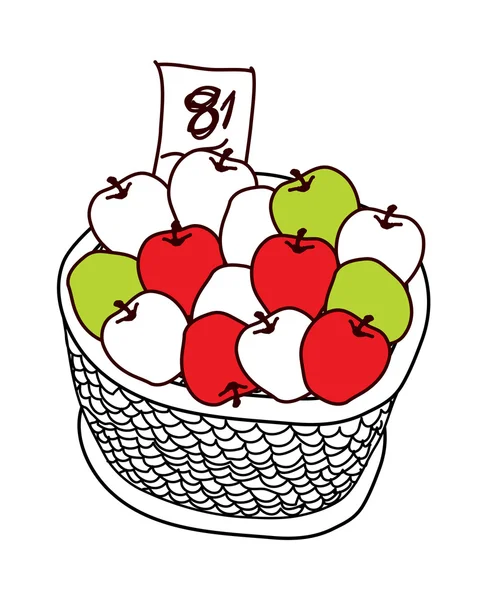 Basket of apples — Stock Vector