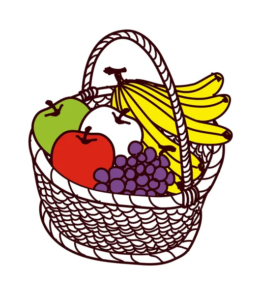 Cesta de frutas — Vector de stock