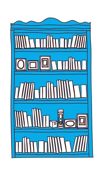 Blue bookcase — Stock Vector