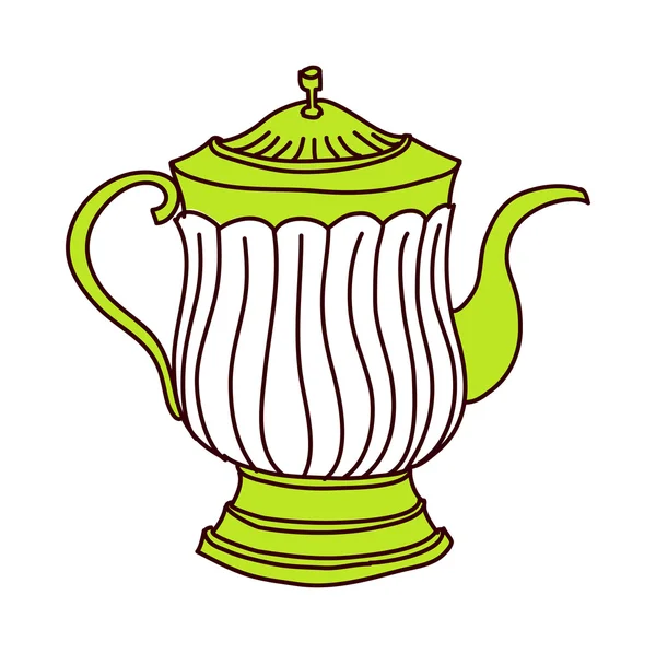 Green teapot — Stock Vector