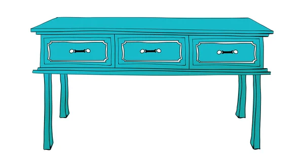 Turquoise desk — Stock Vector