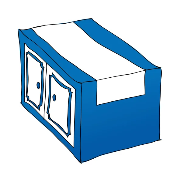 Blauwe keuken kast — Stockvector