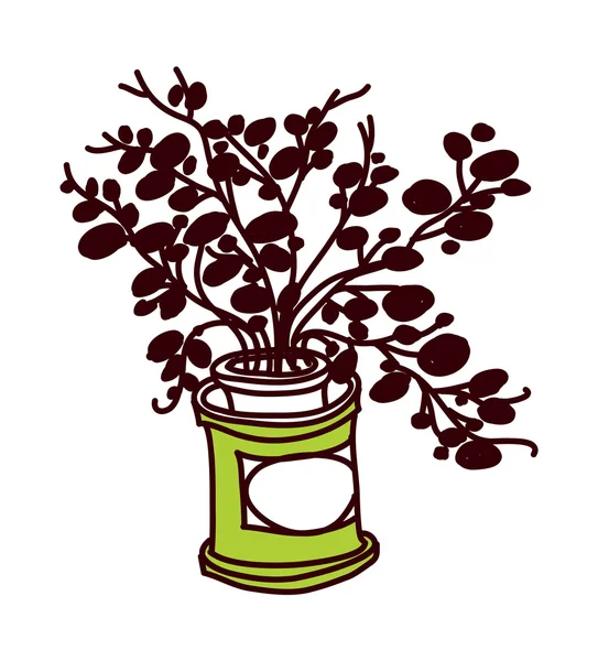 鉢の中の花 — ストックベクタ