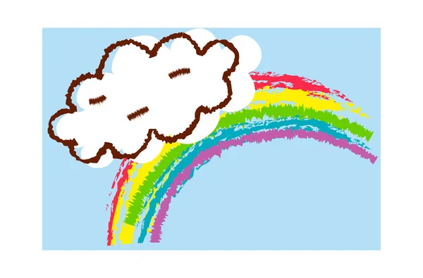Regenbogen und Wolken — Stockvektor