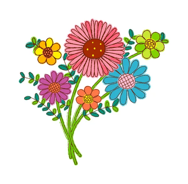 Boeket bloemen — Stockvector