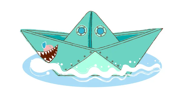 Paper boat — Stock Vector