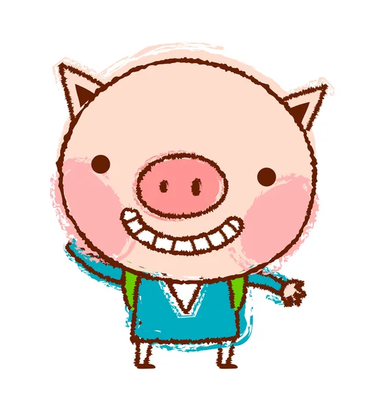 Funny pig — Stock Vector