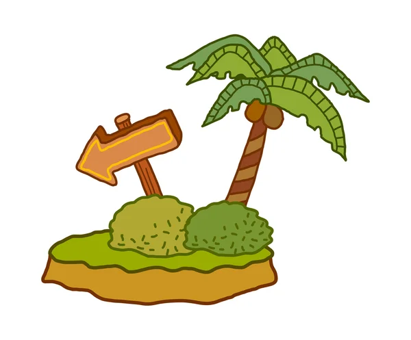 Uninhabited island Vector Illustration — Stock Vector