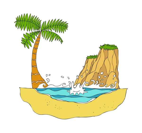 Island Vector Illustration — Stock Vector