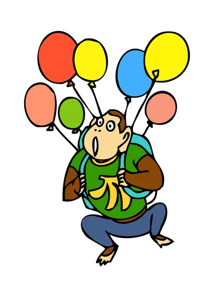 Ilustração do vetor do balão do macaco —  Vetores de Stock