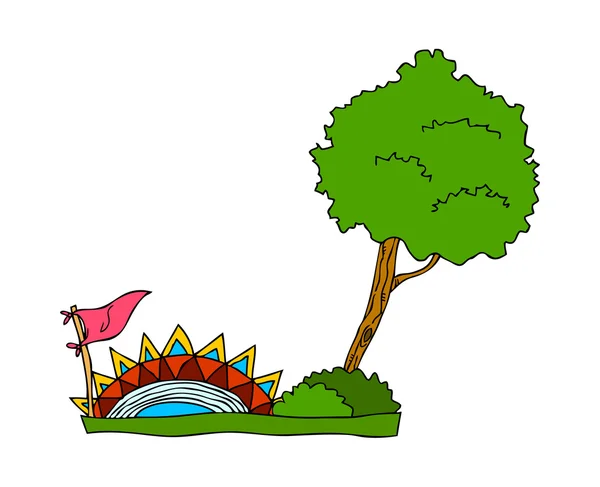 Árbol Vector Ilustración — Vector de stock