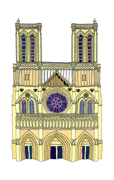 Notre dame de paris vektorové ilustrace — Stockový vektor