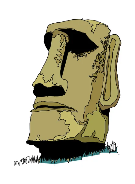 Statues Of Easter Island Vector Illustration — Stock Vector