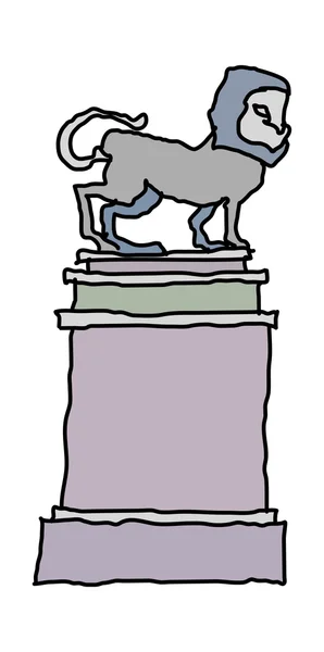 Staty av ett lejon vektor illustration — Stock vektor