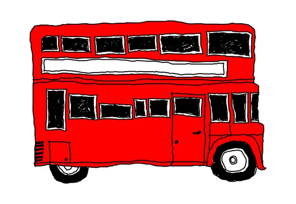 Vektorové červený autobus — Stockový vektor