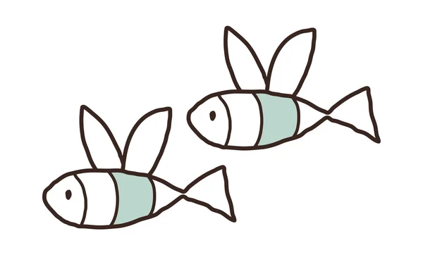 Illustration vectorielle des poissons mouches — Image vectorielle