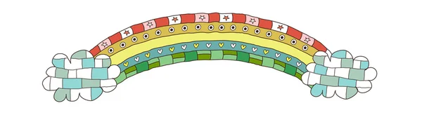 Arco-íris na ilustração vetorial de nuvem —  Vetores de Stock
