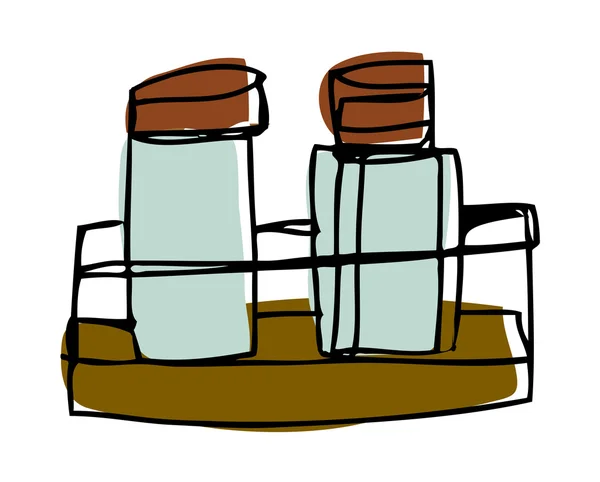 Agitadores de sal y pimienta. — Vector de stock