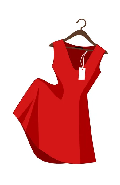 Vestito rosso vettoriale — Vettoriale Stock