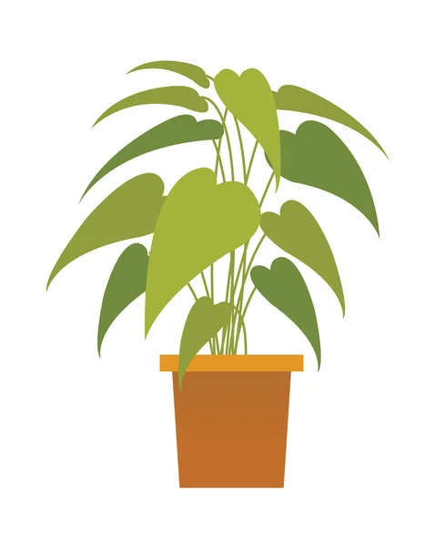 Pot de fleurs avec arbre vert — Image vectorielle
