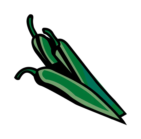 Poivrons verts . — Image vectorielle