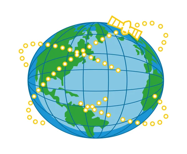 Globo com órbitas . — Vetor de Stock