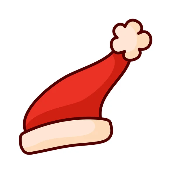 Sombrero rojo de Navidad . — Vector de stock