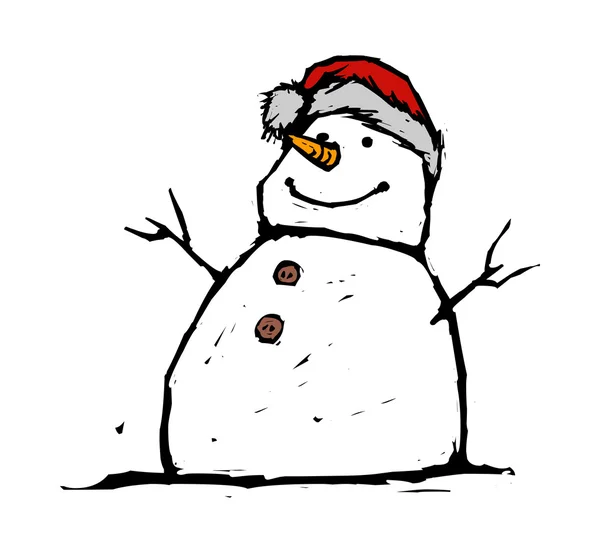Cartoon snowman. — Stock Vector