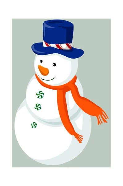 Dessin animé Bonhomme de neige . — Image vectorielle