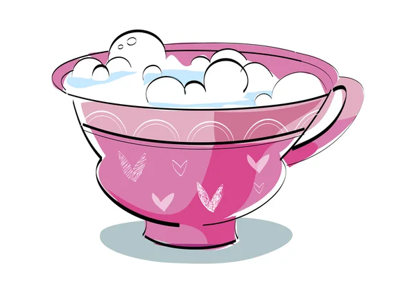 Copa con espuma . — Vector de stock