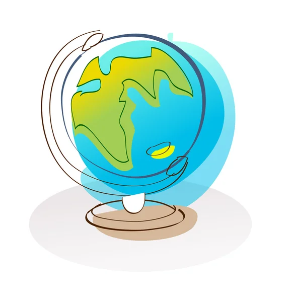 Cartoon Desk Globe — Stock Vector