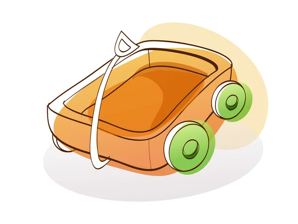 Cartoon handcart. — Stockvector