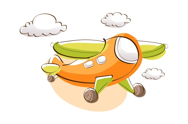 Cartoon airplane. — Stock Vector