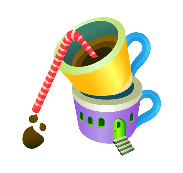 Koffie cups vector — Stockvector