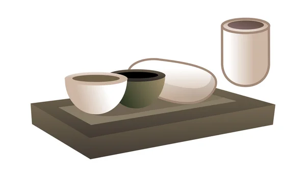 Set de té oriental — Vector de stock