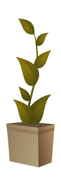 緑の花と植木鉢 — ストックベクタ