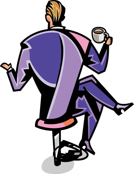 Businessman drinking coffee — Stock Vector