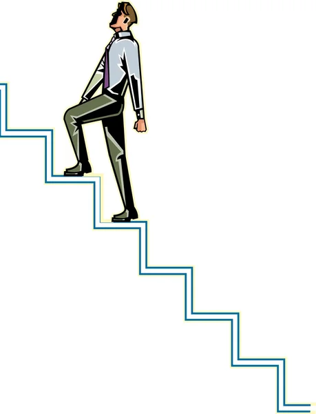Man op trap — Stockvector