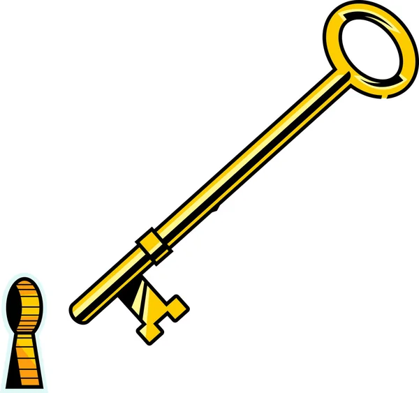 Key with keyhole — Stock Vector