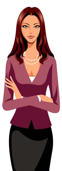 Elegance woman with folded hands — Stock Vector