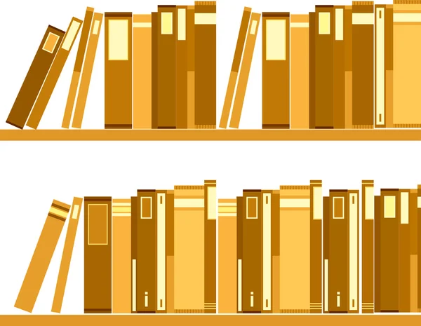 Books on the bookshelves — Stock Vector