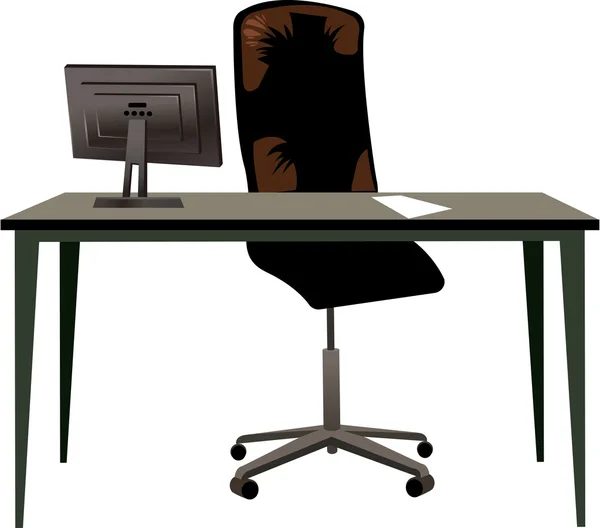 Bureau et chaise dans le bureau — Image vectorielle