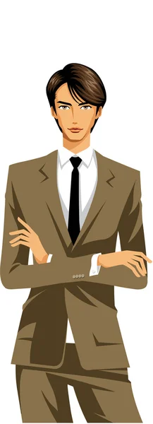 Homme d'affaires avec les mains pliées — Image vectorielle