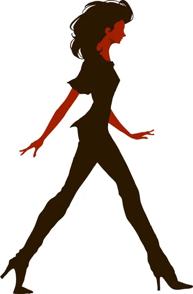 Žena chůze — Stockový vektor