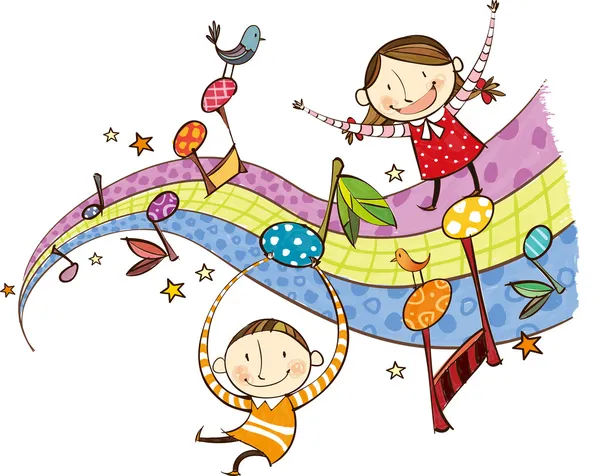 Çocuk görünümü müzik oynuyor