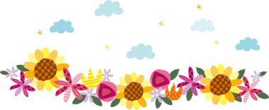 arka plan gökyüzü ve çiçekler