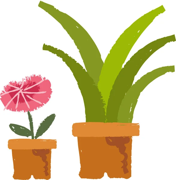 Plantas en macetas — Vector de stock