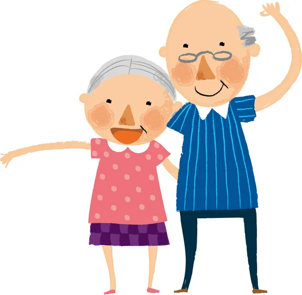 Happy old couple — Stock Vector