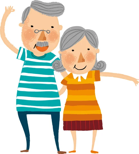 Happy old couple — Stock Vector