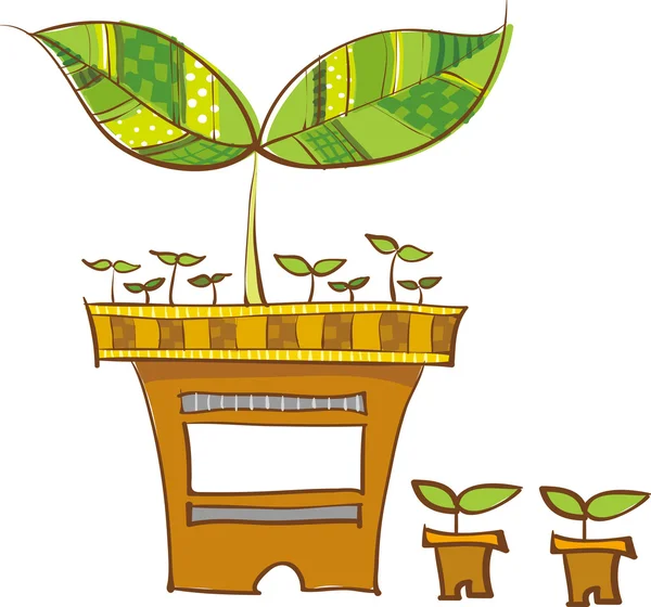 Plantas en macetas — Vector de stock